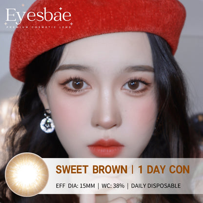 1-Day Con Sweet Brown 15mm (10pcs/Box)