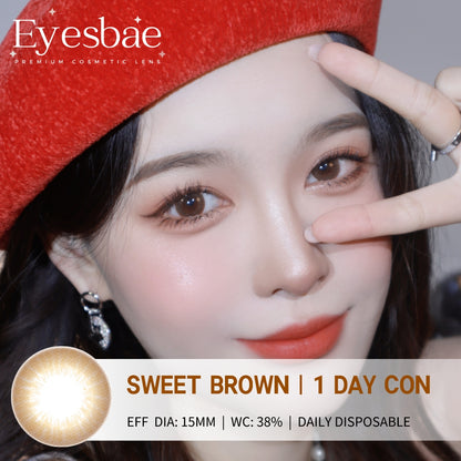 1-Day Con Sweet Brown 15mm (10pcs/Box)