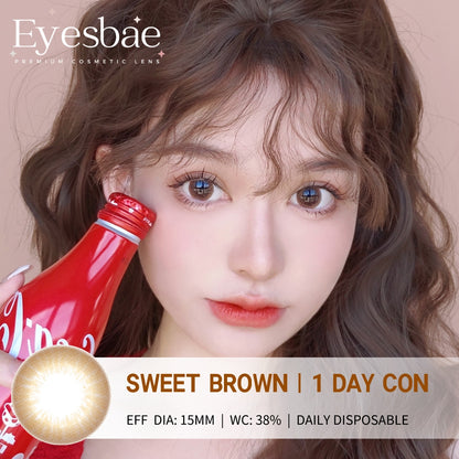 1-Day Con Sweet Brown 15mm (10pcs/Box)