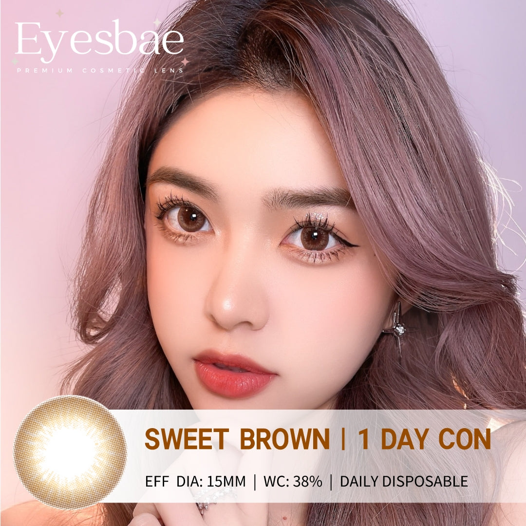 1-Day Con Sweet Brown 15mm (10pcs/Box)