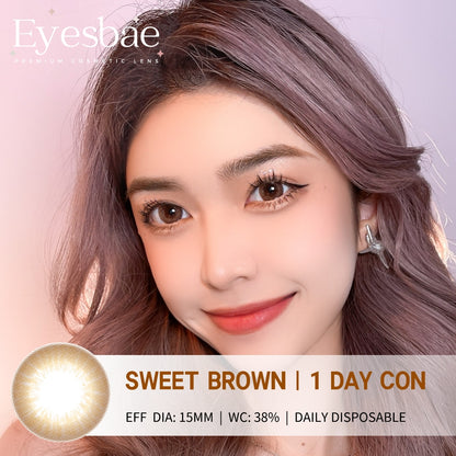 1-Day Con Sweet Brown 15mm (10pcs/Box)