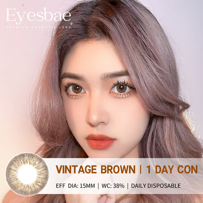 1-Day Con Vintage Brown 15mm (10pcs/Box)